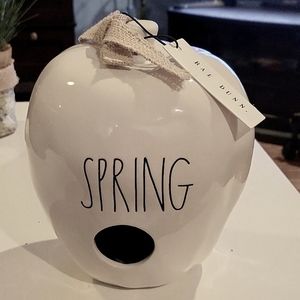 RAE Dunn Apple SPRING by Magenta Birdhouse White